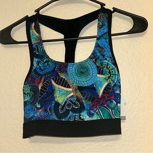 NWT Motionwear Dance Gymnastics Sports Bra Adult Xsmall Multicolor